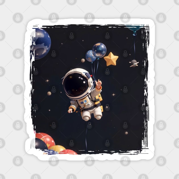 Little Baby Astrounaut Magnet by Tiago Augusto