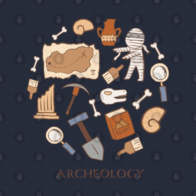 Cute archeology icons drawings by MariOyama