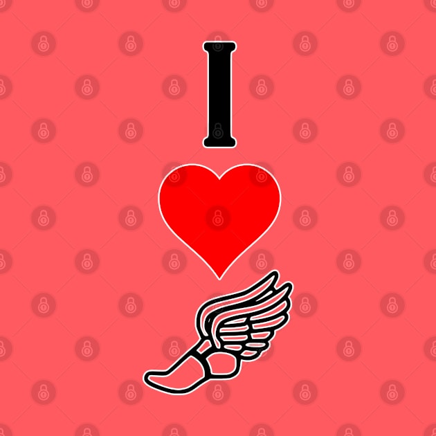 I Love / Heart Track and Field Winged Foot Runner's by Sports Stars ⭐⭐⭐⭐⭐