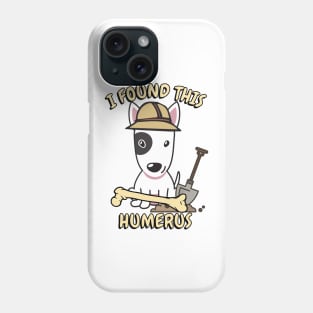 Funny bull terrier is an archaeologist Phone Case