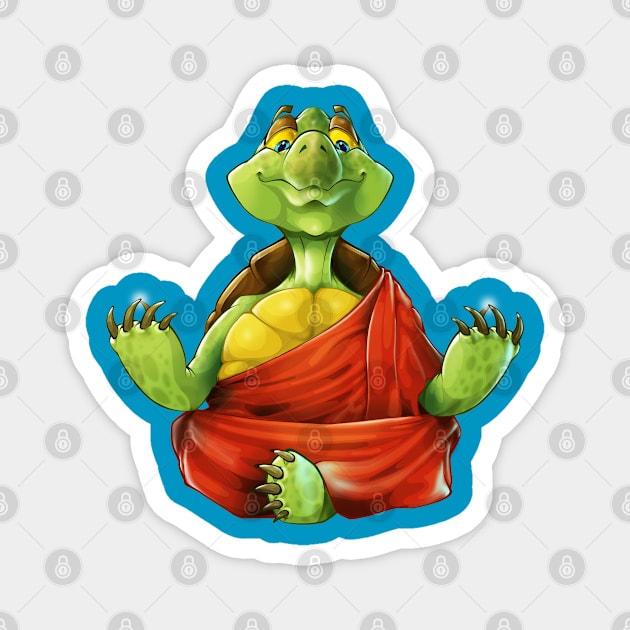 Meditating Monk Turtle Magnet by AlexartAV 