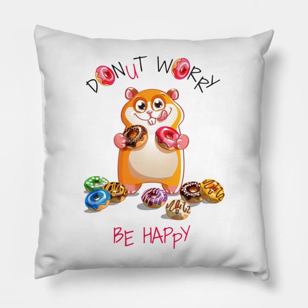 hamster donut worry Pillow by Mako Design 