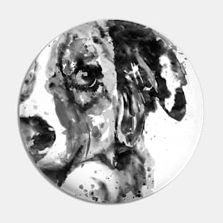 Black and White Half Faced Border Collie Pin