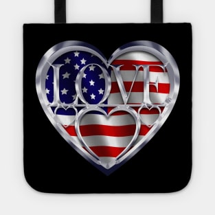 American flag heart Tote