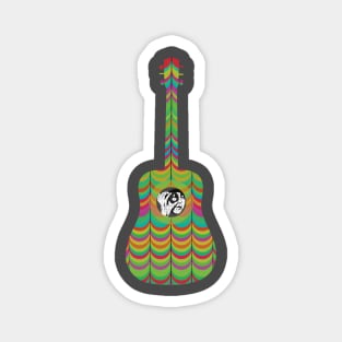 Guitar with psychedelic overlay pattern Magnet