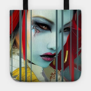 Japanese Geisha Girl Kabuki Demon by Raven Glow Tote