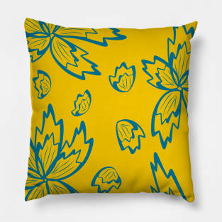 abstract seamless floral pattern exotic shapes Pillow