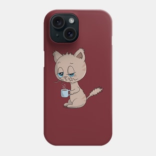 Cat Drinking Coffee - Coffee Drinking Cat Phone Case