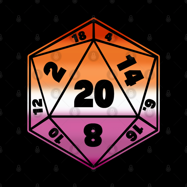 Lesbian Pride Flag DnD Dice by TheQueerPotato