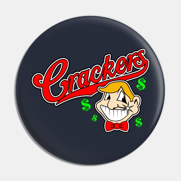 Caucasians Baseball Crackers Pin by Fuzzy Bear