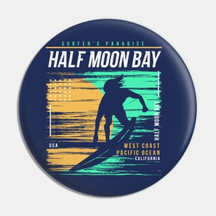 Retro Surfing Half Moon Bay,  California // Vintage Surfer Beach // Surfer's Paradise Pin