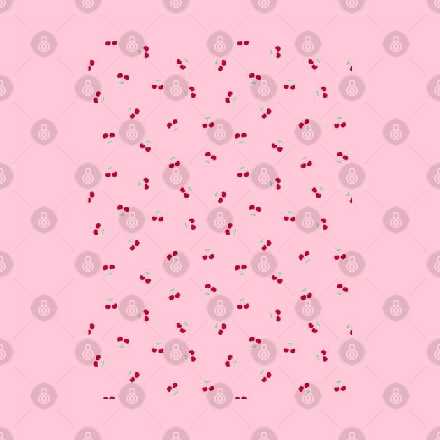 Cherry Pattern, Pink by Velvet Earth