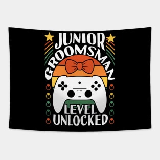 Junior Groomsman Level Unlocked Wedding Party Tapestry