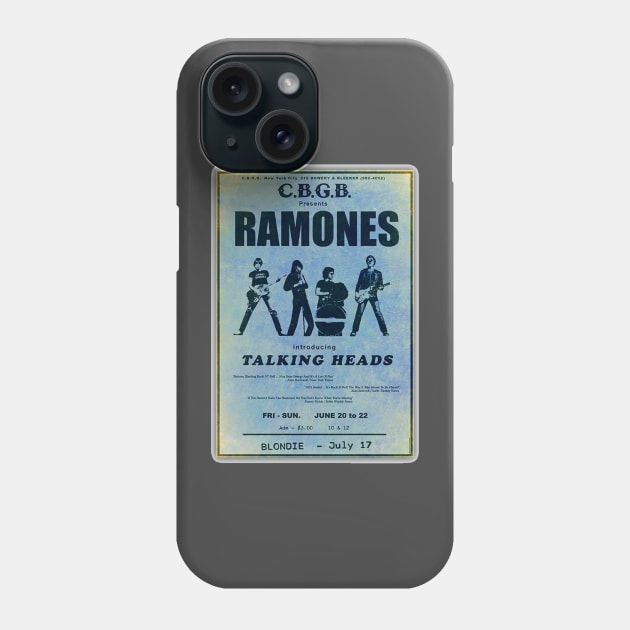 CBGB- RAMONES- TALKING HEADS CONCERT POSTER Phone Case by The Jung Ones