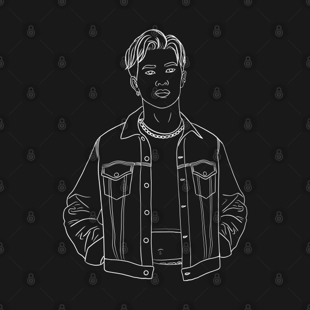 Stylish Korean Pop Singer | Black Outlines by Incubuss Fashion