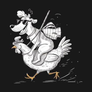 Paola Salome features a dog riding a small chicken. (2) T-Shirt