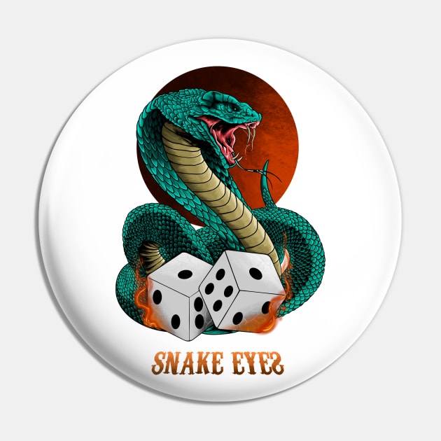 SNAKE EYES DICE Pin by AWANG ART STUDIO