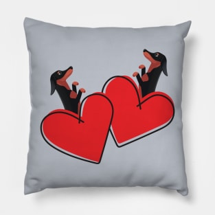 Dachshund Dog (Doxie) in Love Heart Pillow