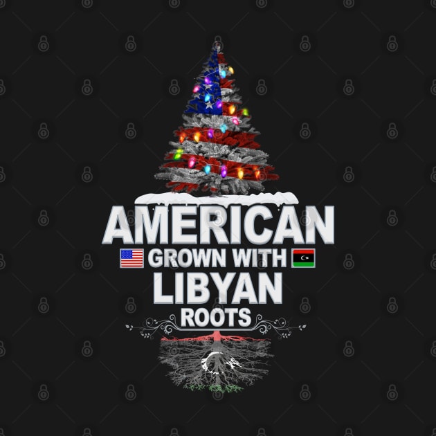 Christmas Tree  American Grown With Libyan Roots - Gift for Libyan From Libya by Country Flags