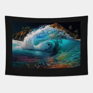 crystalline reef wave Tapestry