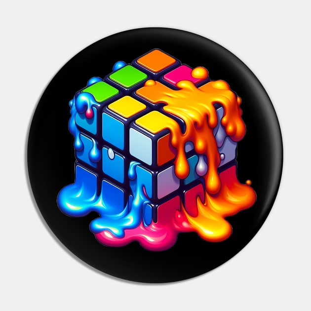 Melting Rubiks Cube Pin by CraftingHouse's Design