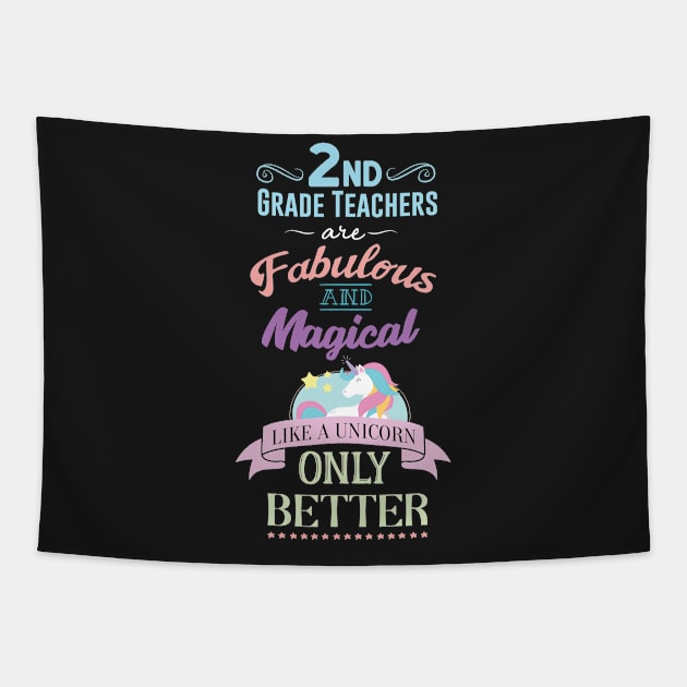 2nd Grade Teacher Fabulous Magical Like a Unicorn Tapestry by GDLife