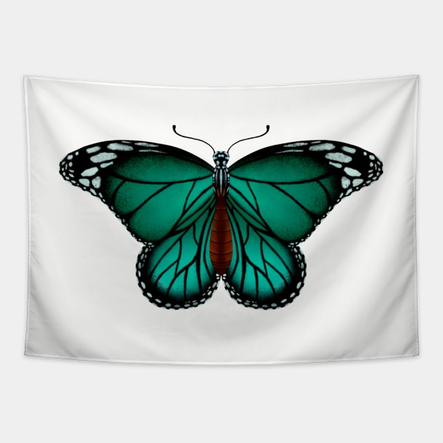 Teal Butterfly Tapestry by LeighsDesigns