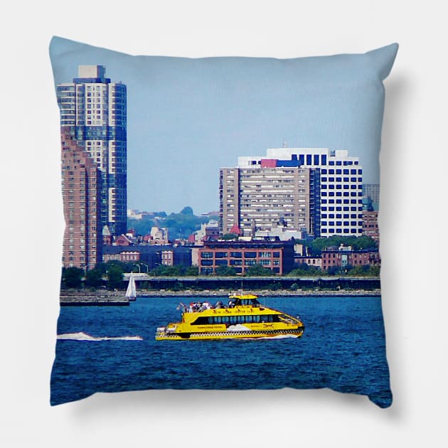 Manhattan NY - New York Water Taxi Pillow by SusanSavad