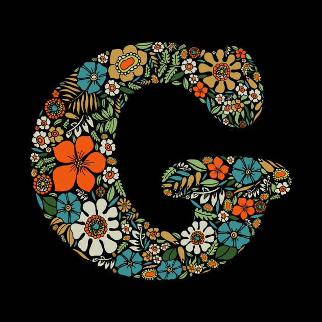 Hippie Floral Letter G by zeljkica