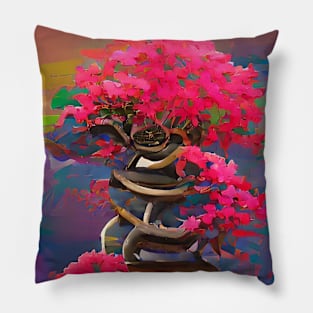 Bonsai Art, Colorful Algoart Pillow