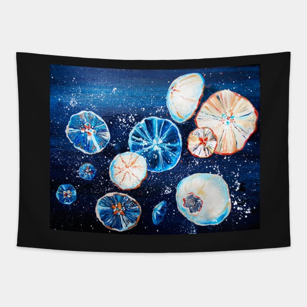 Space jellyfish Tapestry by Kuhtina