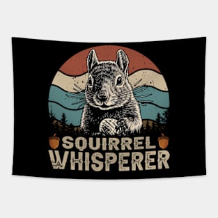 Furry Squirrel Whisperer Chronicles, Tee Triumph for Woodland Aficionados Tapestry