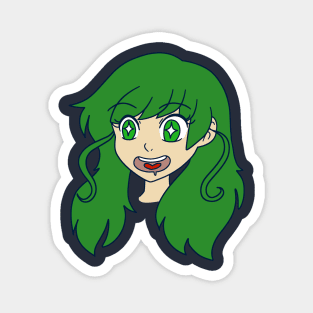 Happy Green Haired Girl Magnet