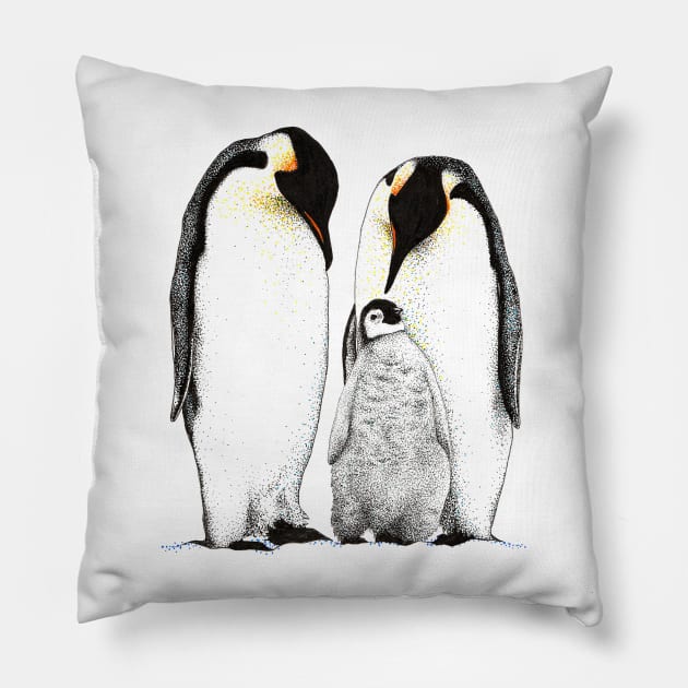 Penguin Family Pillow by samanthagarrett