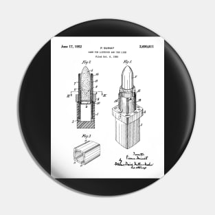 Lipstick Patent - Makeup Artist Beauty School Art - White Pin