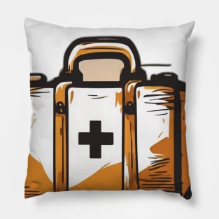 Stylized First Aid Kit Graphic Design No. 787 Pillow