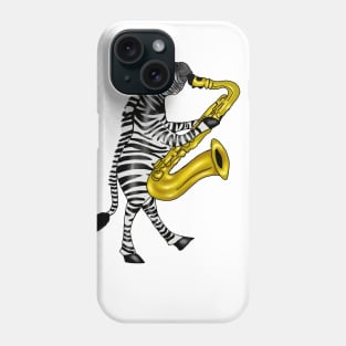 Zebra Playing Saxophone Phone Case