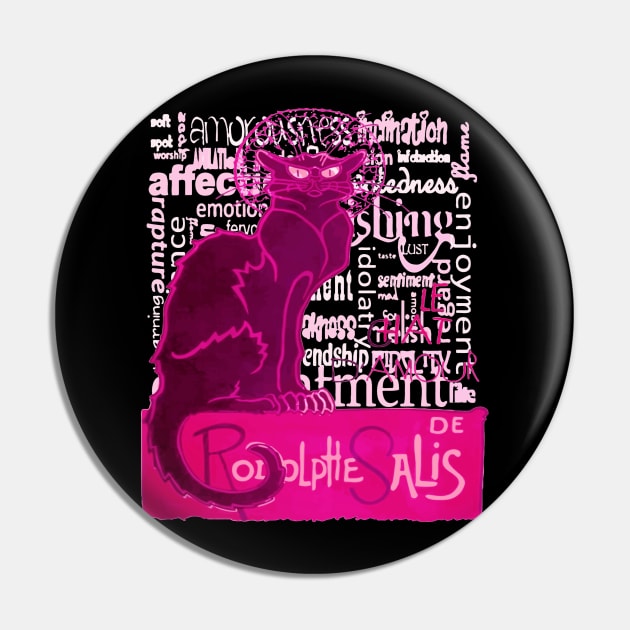 Le Chat D'Amour In Pink With Words of Love Pin by taiche