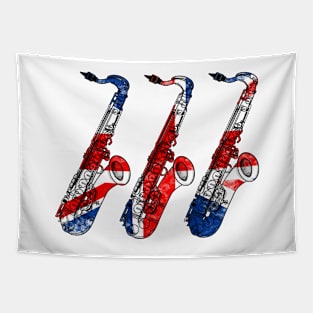 Saxophone UK Flag Saxophonist Sax Player British Musician Tapestry