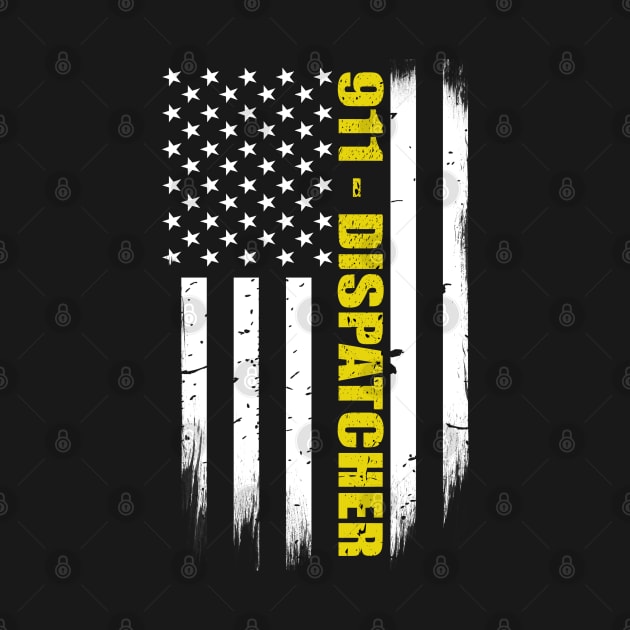 911 Dispatcher Thin Gold Line Flag by bluelinemotivation