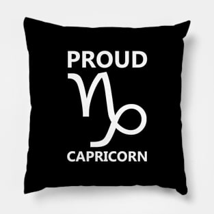 Proud Capricorn White Pillow