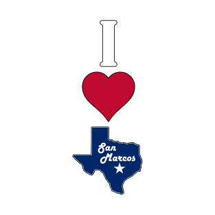 Vertical I Love San Marcos / I Heart San Marcos Lone Star State Texan T-Shirt