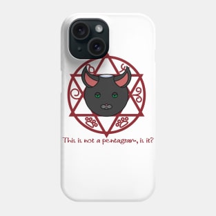 Diabolical cat in the star of david Phone Case