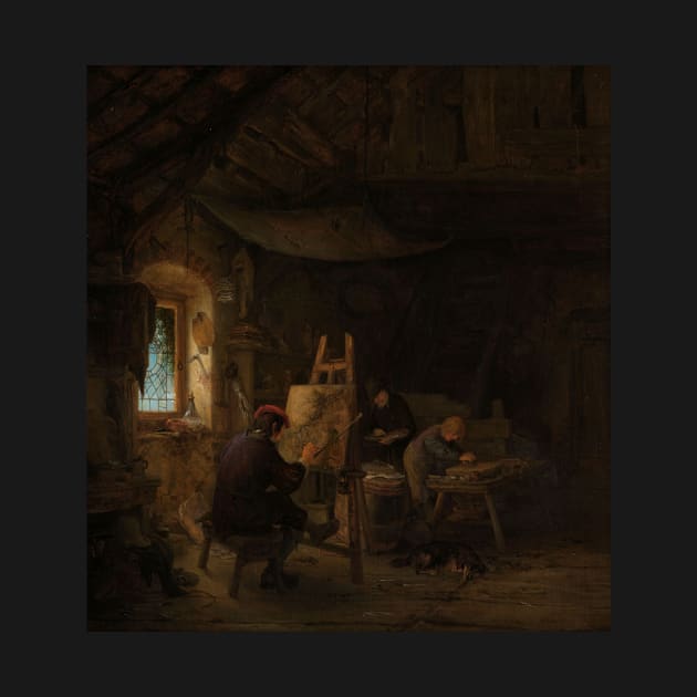 Painting Studio by Adriaen van Ostade by Classic Art Stall