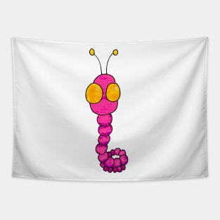 cute pink worm Tapestry