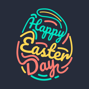 Calligraphy Lettering Happy Easter Day T-Shirt