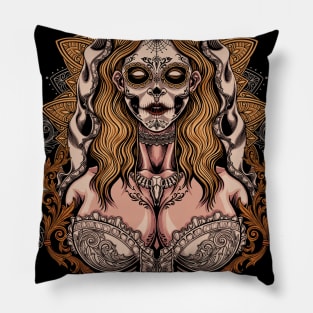 Great Dia De Los Muertos Illustration 4 Pillow