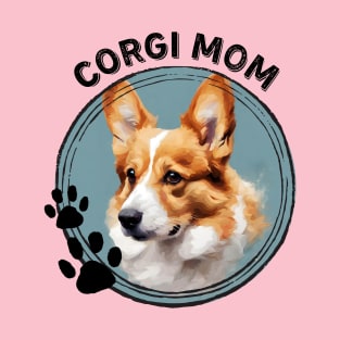Pembroke Welsh Corgi Dog Mom Dog Breed Portrait T-Shirt