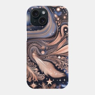 Other Worldly Designs- nebulas, stars, galaxies, planets with feathers Phone Case