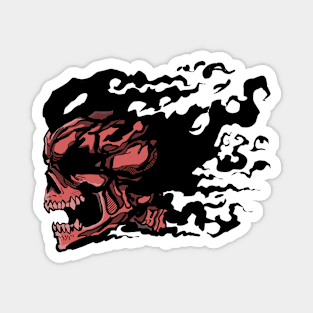 Wavy flame skull Magnet